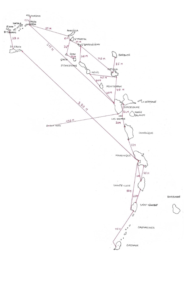 carte géographique des Antilles